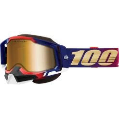 100% Racecraft 2 Snowmobile Goggles With Mirrored Lens-Red/White/Blue