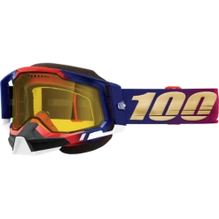 100% Racecraft 2 Snowmobile Goggles With Yellow Lens-Red/White/Blue