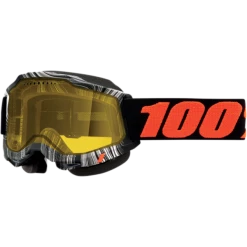 100% Accuri 2 Snowmobile Goggles With Yellow Lens-Charcoal, Orange