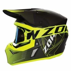 Zoan Wolf Vapour MX Snocross Helmet -100percent Shop 471 7444 zoan wolf vapour mx snocross helmet matte hi vis yellow