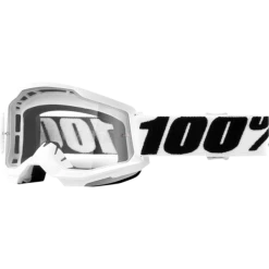 100% Strata 2 Clear Lens Goggles -100percent Shop black white1 1