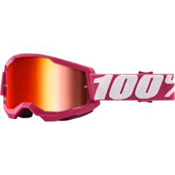 100% Strata 2 Mirror Lens Goggles 11 100% Strata 2 Mirror Lens Goggles -100percent Shop pink white mirror lens 1