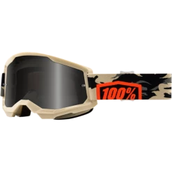 100% Strata 2 Smoke Lens Sand Goggles -100percent Shop strata 2 sand goggles camo orange 1